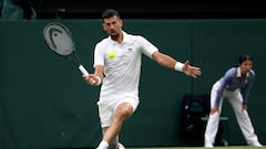 Novak Djokovic, durante su partido contra Vit Kopriva en Wimbledon.