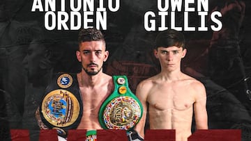 Cartel de la velada de Muay Thai que enfrentará a Antonio Orden y Owen Willis por el título mundial WMO