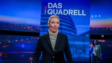 Alternative for Germany (AfD) party co-leader Alice Weidel attends the RTL and NTV TV programme ‘Quadrell’ in Berlin, Germany, February 16, 2025. Kay Nietfeld/Pool via REUTERS