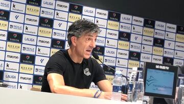 Imanol Alguacil comparece en la sala de prensa de Zubieta.