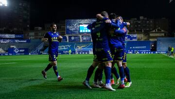 Celebraci&oacute;n gol de Xemi vs Linense