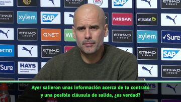 Guardiola niega que tenga una cláusula de salida y no confirma su continuidad en el City