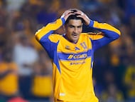Nicolas Ibanez of Tigres during the quarter-final second match between Tigres UANL and Tijuana as part of the Liga BBVA MX, Torneo Apertura 2025 at Universitario Stadium, on November 29, 2025 in Monterrey, Nuevo Leon, Mexico.