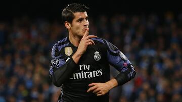 &Aacute;lvaro Morata, durante un partido de Champions en San Paolo frente al N&aacute;poles.