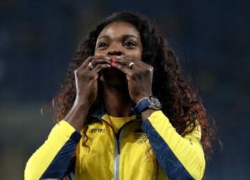 La colombiana tiene dos medallas en los Juegos Olímpicos. Ganó plata en el salto triple de Londres y el oro en Río.