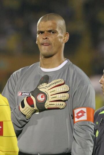 Miguel Calero, en un partido de la Selección Colombia, como capitán.