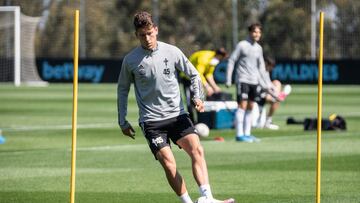 Jos&eacute; Manuel Font&aacute;n, durante un entrenamiento del Celta en la ciudad deportiva del club vigu&eacute;s.