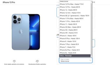 Cuanto me da Apple por mi viejo iPhone al comprar el iPhone 13