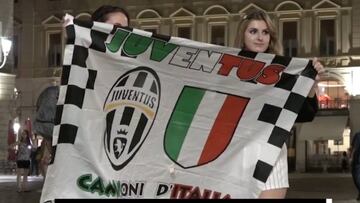 Discreta y aplaudida celebración de los fans de la Juventus