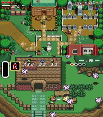 Arriba, una captura de Cadence of Hyrule. Abajo, The Legend Of Zelda: A Link to the Past.