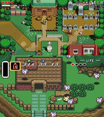 Arriba, una captura de Cadence of Hyrule. Abajo, The Legend Of Zelda: A Link to the Past.