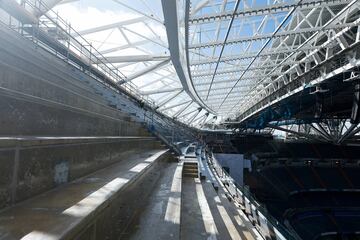 Las obras de remodelación del estadio del club madrileño siguen avanzando sin pausa. Esta vez el club nos ha querido enseñar en que situación se encuentra la cubierta del estadio.