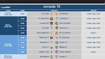 El último partido de 2014 será el Athletic-Atlético de Madrid