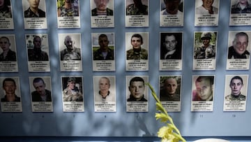 The Memorial Wall of Fallen Defenders of Ukraine in Kyiv, Ukraine, on Monday, Aug. 22, 2022. Ukrainian President Volodymyr Zelenskiy has warned that Russia "may try to do something particularly nasty, particularly cruel" as Ukraine prepares to celebrate Independence Day on Wednesday, which also marks six months since the invasion.