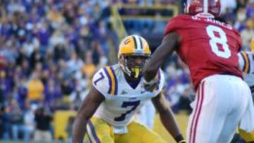 Patrick Peterson (LSU) y Julio Jones (Alabama) en su época en la universidad.
