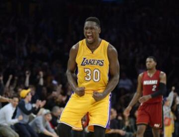 Julius Randle (Los Angeles Lakers) after a 102-100 win over Miami Heat in March 2016