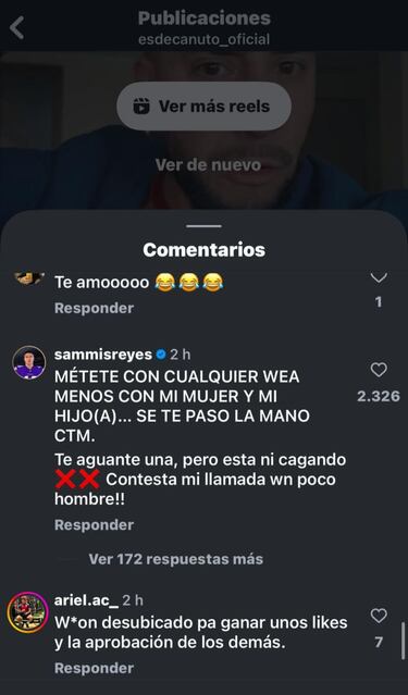 “Métete con cualquier hue... menos con mi mujer y mi hijo; se te pasó la mano CTM”