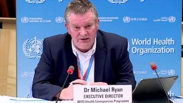 El director Ejecutivo del Programa de Emergencias Sanitarias de la Organizaci&oacute;n Mundial de la Salud (OMS), Mike Ryan, en rueda de prensa desde Ginebra (Suiza), a 1 de marzo de 2021.
 ORGANIZACI&Oacute;N MUNDIAL DE LA SALUD
 01/03/2021