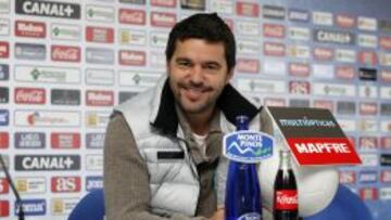 Contra, entrenador del Getafe, en sala de prensa.