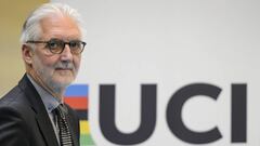 El presidente de la Uni&oacute;n Ciclista International, Brian Cookson, en una imagen de archivo en la sede de la UCI en Aigle, Suiza.
