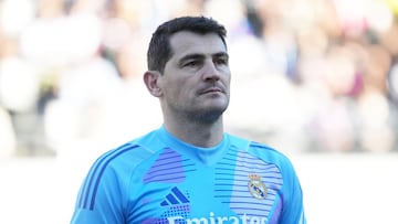 CHOFU, JAPAN - DECEMBER 15: Iker Casillas of Real Madrid Legends looks on prior to the Andres Iniesta Testimonial 'El Clasico' In Tokyo at Ajinomoto Stadium on December 15, 2024 in Chofu, Tokyo, Japan. (Photo by Etsuo Hara/Getty Images)