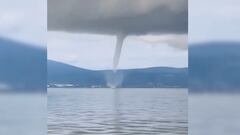 Impresionante tromba marina se forma en el Lago de Chapala, Jalisco