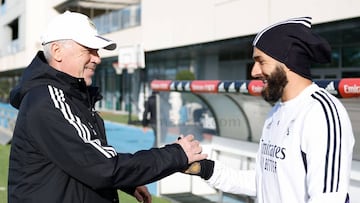 Benzema y Ancelotti, en la Ciudad Real Madrid.