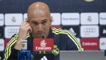 Zidane, en rueda de prensa previa al partido ante el Málaga.