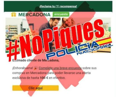 Mercadona no te regala 100 euros, la encuesta que debes evitar