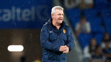 Javier Aguirre durante un partido con el Mallorca en contra de la Real Sociedad.