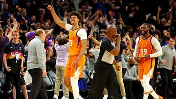 Cam Johnson carried the Suns for most of the game on Friday in Phoenix and it was he who lifted them above the Knicks with a three-pointer at the buzzer.