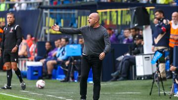 Paco López en el encuentro de esta tarde frente al Málaga.