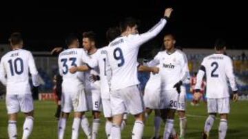 Morata celebra el gol de la victoria.