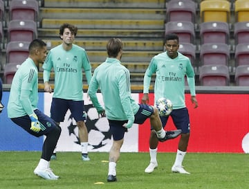 Rodrygo, Odriozola, Areola y Sergio Ramos.