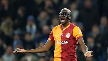 Soccer Football - UEFA Champions League - Manchester City v Galatasaray - Etihad Stadium, Manchester, Britain - January 28, 2026 Galatasaray's Victor Osimhen reacts Action Images via Reuters/Andrew Boyers