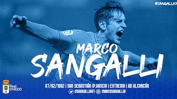 Sangalli se convierte en el primer fichaje del Real Oviedo