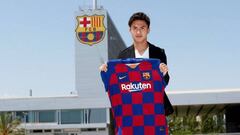 Abe, nuevo jugador del Barcelona, pas&oacute; por primera vez por sala de prensa.