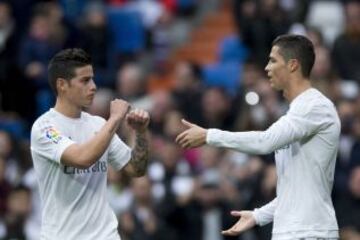 James Rodríguez juega su octavo partido como inicialista de la temporada con Real Madrid.