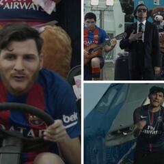 El gag que arrasa Argentina: Messi y Suárez se despiden de Neymar... ¡con Julio Iglesias!