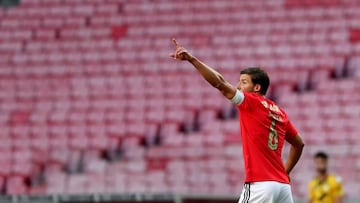 R&uacute;ben Dias celebra su &uacute;ltimo gol con el Benfica antes de marcharse al City. 