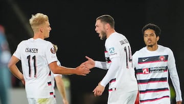 HERNING, DENMARK - OCTOBER 06: LIVE image from the UEFA Europa League Group F match between FC Midtjylland and Feyenoord at MCH Arena on October 6, 2022 in Herning, Denmark. (Photo by Lars Ronbog / FrontZoneSport via Getty Images)