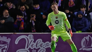 Marc-Andre ter Stegen, capitán del Barcelona, durante el encuentro contra el guadalajara.