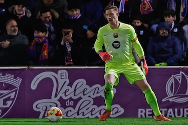 Marc-Andre ter Stegen, capitán del Barcelona, durante el encuentro contra el guadalajara.