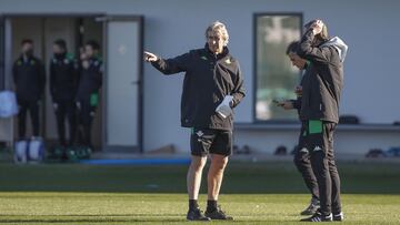 Pellegrini, en un entrenamiento.