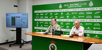 Roberto González y Manolo Higuera presentaron este mediodía la campaña de abonados del Racing 2024/2025.