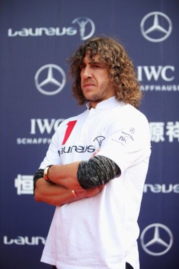 Puyol durante el Laureus Shanghai Football Campus Tour 2015.