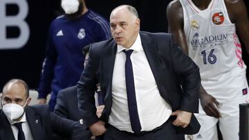 Pablo Laso, durante un partido con el Real Madrid. Mañana, el equipo blanco se enfrentará al Valencia Basket en la Euroliga.