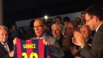 Luis Suárez, durante el acto.
