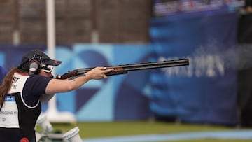 Paris 2024 Olympics - Shooting - Trap Women's Qualification - Day 2 - Chateauroux Shooting Centre, Deols, France - July 31, 2024. Mar Molne Magrina of Spain in action. REUTERS/Amr Alfiky