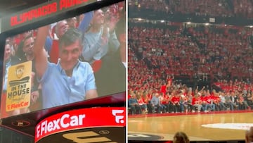 Enfocan a Mendilibar en el videomarcador y en 5″ pone patas arriba el pabellón: vean